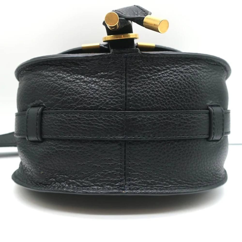 Chloe Marcie Small Saddle Bag Black Grained Leather Crossbody NEW - Picture 10 of 10